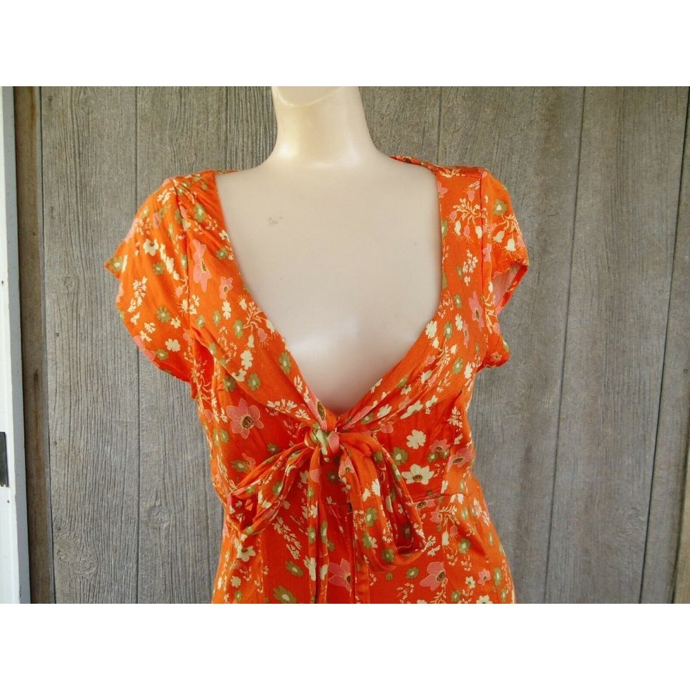 Free People FP Peach Combo Back Cutout Skater Skirt Dress SOFT XS $128